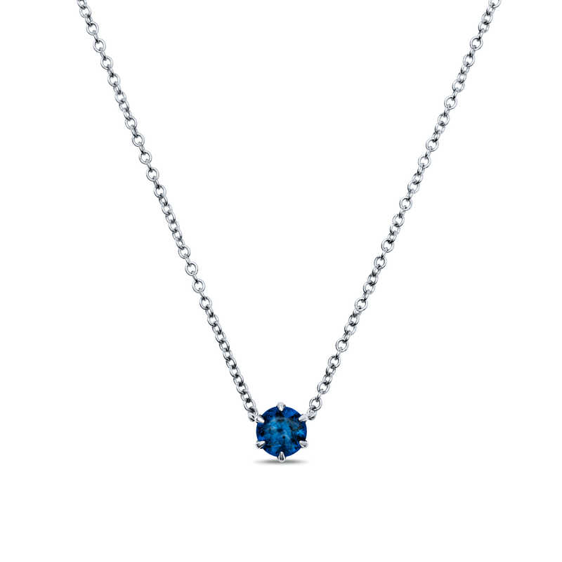 10k White Gold Sapphire Heart Pendant | Pueblo Jewelers Diamond Gallery